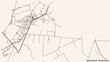 © Momcilo - Detailed navigation black lines urban street roads map of the MARIENLOH DISTRICT of the German regional capital city of Paderborn, Germany on vintage beige background