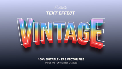 Wall Mural - vintage 3d editable text effect