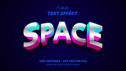 Wall Mural - space 3d editable text effect