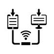 Agglutinate, connected, networking icon. Black vector graphics.