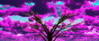 Leinwandbild Motiv Surreal black tree and vivid sky