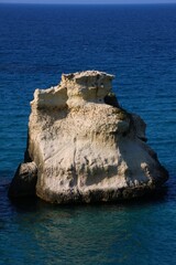 Italy, Salento, Lecce: Detail of  two sisters rocks in torre dell'orso.