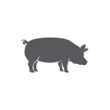 Pig Pictogram Icon Vector. Vector Illustration Of Pig Silhouette. Pork Vector Icon. Vector Illustration