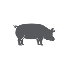 Wall Mural - Pig pictogram icon vector. Vector illustration of pig silhouette. pork vector icon. Vector illustration
