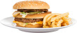 Fast Food Hamburger And Fries