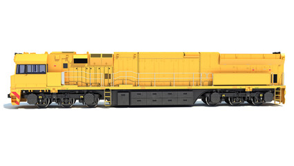 Diesel Locomotive 3D rendering on white background