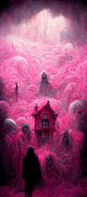 Pink Nightmares Digital Art Illustration Painting Hyper Realistic