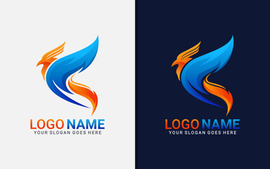 Poster - Modern Bird Logo Design with Stylish Shape Concept. Vector Logo Illustration.