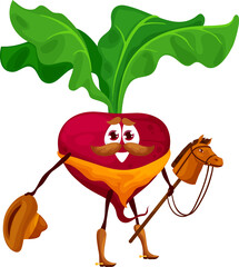 Sticker - Cartoon radish cowboy, sheriff or ranger character