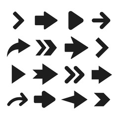 Poster - Arrows icons. Black vector arrows set