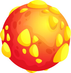Poster - Cartoon yellow planet, fantasy galaxy universe
