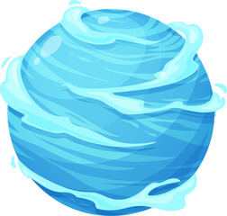 Poster - Cartoon cold space planet with ice and snow vector