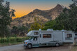 : Rv camping under the mountain by the river