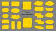 © kaedesyrup - Speech Bubble set with yellow inside. Talk bubble. Cloud speech bubbles collection. Vector.