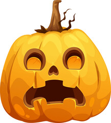 Sticker - Scary Jack o lantern, Halloween pumpkin with face