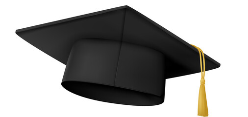 Graduate cap hat with tassel, student academic cap