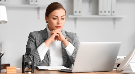 Poster - Female notary public working in office