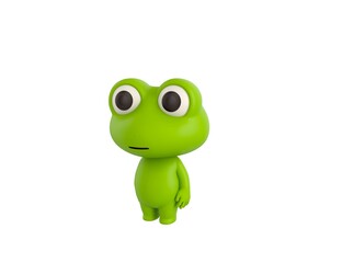 Poster - Little Frog character standing in 3d rendering.