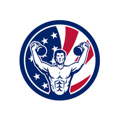 Wall Mural - American Physical Fitness USA Flag Icon