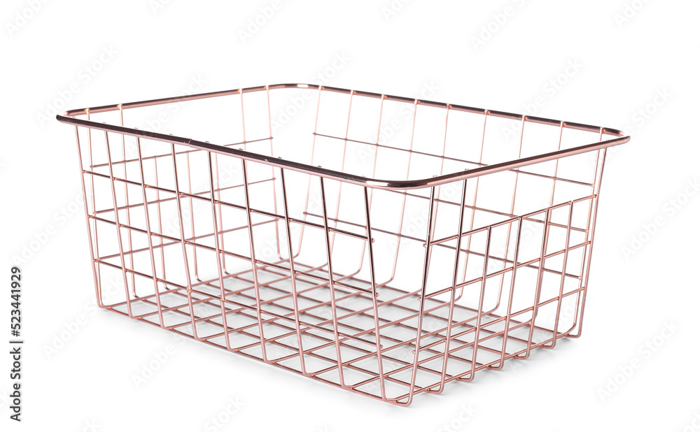 Pink metal bookend on white background