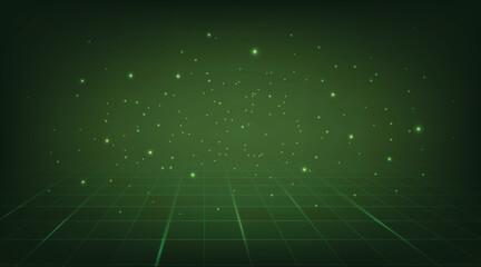 Poster - Green technology background.Futuristic digital technology concept background.Virtual 3d Illustration.