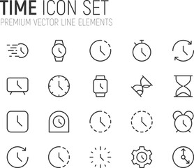 Aufkleber - Simple line set of time icons.