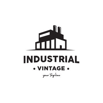 vintage industry factory building logo for all company 