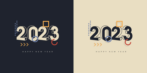 Wall Mural - 2023 logo design for happy new year poster