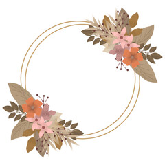 Circle frame of wreath flower