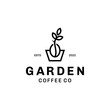 Vintage Garden Coffe Modern Abstract Vector Elegant