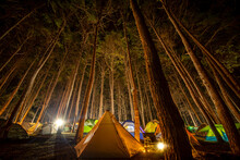 Pang Ung, Small Camping Tent Illuminated Inside