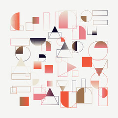 Poster - Mid-Century Inspired Graphic Pattern Art Made With Abstract Vector Geometric Shapes and Elements