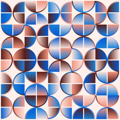 Poster - 60s Retro Style And Mid-Century Aesthetics Vector Pattern Background Made With Abstract Geometric Shapes