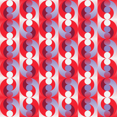 Poster - 60s Retro Style And Mid-Century Aesthetics Vector Pattern Background Made With Abstract Geometric Shapes