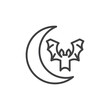 © alekseyvanin - Moon and bat line icon