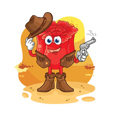 Wall Mural - rose cowboy with gun character vector