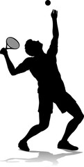 Sticker - Tennis Silhouette Sport Player Man