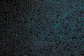 Poster - Rain water drop falling to the floor in heavy rain day.