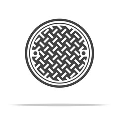 Wall Mural - manhole cover icon transparent vector isolated