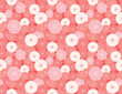 Japanese Circle Flower Vector Seamless Pattern