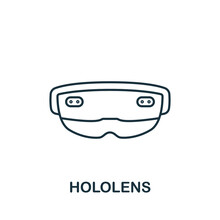 Hololens Icon. Monochrome Simple Line Future Technology Icon For Templates, Web Design And Infographics
