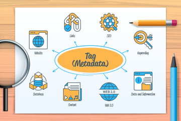 Poster - Tag Metadata chart with icons and keywords