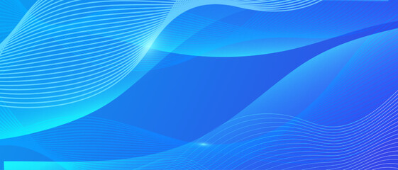 Abstract blue background with wavy lines.