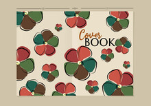Natural Theme Book Cover Template. Hand Drawn Floral Pattern Design