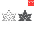 Maple leaf line and glyph icon, thanksgiving and natural, autumn leaf vector icon, vector graphics, editable stroke outline sign, eps 10.
