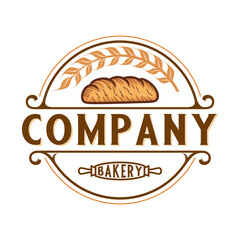 Wall Mural - bread vector design logo. bread concept with wheat germ for bakery business.