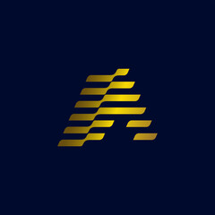 Wall Mural - Gold Corporate letter a logo design