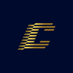 Wall Mural - Gold Corporate letter c logo design