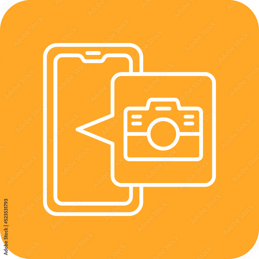 Camera Multicolor Round Corner Line Inverted Icon