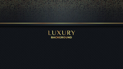 Elegant Black Luxury background concept with dark gold and glitter texture.